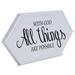 Trinx Guven w/ God All Things Decorative Plaque Porcelain/Ceramic in Black/White | 1.9 H x 4.6 W x 1 D in | Wayfair