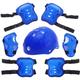 1 Set Riding Helmet Outdoor Protector Cycling Skateboard Protective Gear Knee Pad Elbow Pads Sports Protective Pads (Blue 1pc Helmet 7pcs Protective Gears)