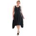 Plus Size Women's Sleeveless Sharkbite Hem Dress by Soft Focus in Black (Size M)