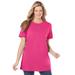 Plus Size Women's Perfect Crewneck Tunic by Woman Within in Raspberry Sorbet (Size 1X)