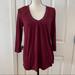 Anthropologie Tops | Anthropologie Nwt Wine 3/4 Sleeve Top Small Blouse | Color: Red | Size: S