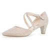 Spangenpumps GABOR, Damen, Gr. 39, rosa (rosé), Textil, metallic, elegant, Schuhe Spangenpumps, Abendschuh, Brautschuh, Trichterabsatz in Glitzer-Optik