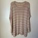 Free People Sweaters | Free People Beige Tan Striped High Low Knit Pullover Sweater | Color: Cream/Tan | Size: S