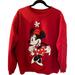 Disney Tops | Disney Minnie Mouse Crewneck Sweatshirt. Size Xl. Red. | Color: Red | Size: Xl