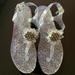 Coach Shoes | Coach Hilda Clear Glitter Jelly Sandal Sz 7 | Color: Silver/White | Size: 7