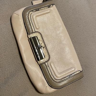 Coach Bags | Coach Leather Wristlet - Coach Wallet - Coach - Leather Clutch | Color: Cream/White | Size: Os