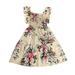 Short Sleeve Girls Dresses Kids Vintage Dresses Girl s Casual Dress Summer Scoop Neck Sleeveless Flowy Print Plain Sundress Dress Crushed Girls Dress 7 Year Old Girl Dresses