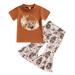 Toddler Girls Short Sleeve Cartoon Cow Printed T Shirt Pullover Tops Bell Bottoms Pants Kids Outfits 8 Girl Outfits Baby Has