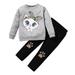 Qufokar Baby Girls Clothes 3-6 Month Girl Clothes Toddler Kids Children Baby Girls Long Sleeve Cute Cartoon Animals Tops Blouse Leopard Print Pants Trousers Outfits Set 2Pcs Clothes