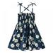 Little Girl s Girl Off-Shoulder Dress Boho Front Sleeveless Flared Short Dress