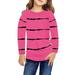 Qufokar Long Sleeve Thermal Shirt Girls Girls Thermal Shirt Long Sleeve Little Girls Casual Long Sleeve T Shirts Crewneck Tunic Tops Kids Button Striped Tee Blouses Autumn Clothes