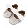 BESLY 0-18M Toddler Baby Girls Princess Leather Shoes Infant Moccasins Bow Wedding Dress Shoes