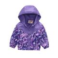 Qufokar Baby Girls Sweatshirts Toddlers Girls Winter Coats Toddler Kids Baby Boys Girls Cartoon Rainbow Camouflage Zip Windproof Jacket Hooded Trench Lightweight Kids Coats Windbreaker Casua