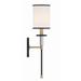 Crystorama Hatfield 1 Light Black Forged & Vibrant Gold Wall Mount - 5 W x 18.5 H x 6 D