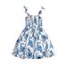 Long Sleeve Romper for Girls Cotton Dress for Baby Girl Girl s Casual Dress Summer Scoop Neck Sleeveless Suspender Blue Floral Flowy Print Plain Sundress Dresses with Flowers Little Girl Summer Dress