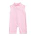 Qufokar Baby Girl Gifts Footie Baby Girl Toddler Girls Baby Kids Solid Ribbed Zip Up Jumpsuit Romper Summer Sleeveless Playsuit Outfits Clothes