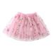IROINNID Toddler Girls Tutu Skirts Cute Party Dance Skirts Embroidery Net Yarn Skirts Children Girls Tulle Princess Dressy Skirt Clearance