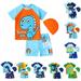 AJZIOJIRO 1-6Y Baby Toddler Boy Short Sleeve Swimsuit Rashguard Set Swimwear UPF 50+ Sun Protection Bathing Suit