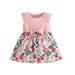 Girls Dresses Short Sleeve Girls Two Piece Dress Kids Toddler Baby Girls Spring Summer Floral Ruffle Sleeveless Princess Dress Clothing Dress Girl 4t 5t Sweater Dress