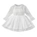 Qufokar Baby Girls Dresses Long Sleeve Butterfles Dress Long Sleeve Rompers for Girls Children Kids Toddler Baby Girls Long Sleeve Solid Polka Dot Tulle Dress Princess Dress Outfits Clothes