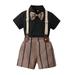 Toddler Boys Short Sleeve T Shirt Tops Striped Prints Shorts Child Kids Gentleman Outfits Designer Pants for Kids Toddler Winter Outfits 5t