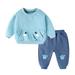 Qufokar Big Sister Gifts for Little Girls Little Girl Outfits 5T Children Kids Toddler Baby Boys Girls Long Sleeve Cute Cartoon Animals Sweatshirt Pullover Tops Cotton Trousers Pants Outfit Set 2Pcs