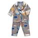 Toddler Kids Baby Boys Girls Satin Cartoon Button Down Shirt Tops + Long Pants Silk Pajamas Sleepwear Outfits Loungewear Set 3 Piece Set Boys Sleepers with Mitten Girl