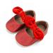 BESLY 0-18M Toddler Baby Girls Princess Leather Shoes Infant Moccasins Bow Wedding Dress Shoes