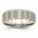 6mm Stainless Steel Polished Yellow Ip Cubic Zirconia Grooved Comfort Back Ring - Size 13