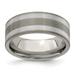 Edward Mirell Titanium With 925 Sterling Silver Engravable Inlay Grooved 8.5mm Band Size 11.5 Jewelry Gifts for Women