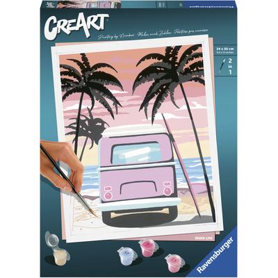 Malen nach Zahlen RAVENSBURGER "CreArt, Beach Life", bunt, Malvorlagen, KinderB:24cm H:30cm, Made in Europe, B:24cm H:30cm Image