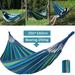 Double Hammock 2 people DFITO Canvas Cotton Hammock with Carrying bag Travel Beach Backyard etc (Blue Stripes)