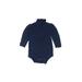 Ralph Lauren Long Sleeve Onesie: Blue Print Bottoms - Size 3 Month