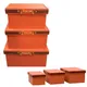 Paniers de luxe en cuir PU avec couvercle Foy bacs de rangement orange boîte de rangement colorée