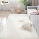 Tapis de sol pelucheux pour chambre à coucher en peluche blanche Style nordique pour chambre