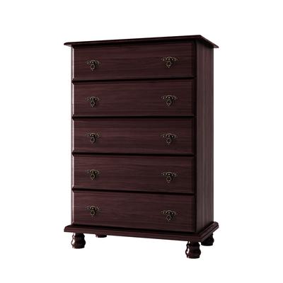 100% Solid Wood Kyle 5-Drawer Chest, Java - Palace...