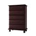 100% Solid Wood Kyle 5-Drawer Chest, Java - Palace Imports 8306