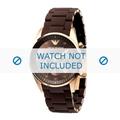 Armani watch strap AR5891 Rubber / plastic Brown 24mm