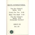 Beats International The Sun Doesn't Shine 1991 UK cassette single