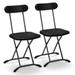 Costway 2 Pieces Outdoor Folding Chair Set with Sturdy Frame and Ergonomic Backrest-Black