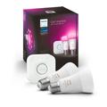 PHILIPS HUE White & Colour Ambiance Starter Kit with Twin Pack LED Smart Bulb & Bridge - E27