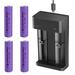 4PCS 3.7V 3000mAh Li-ion Rechargeable Battery with 2-Slot USB Smart Battery Charger