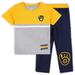 Toddler Navy/Gold Milwaukee Brewers Batters Box T-Shirt & Pants Set