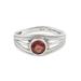 Promised Eden,'Polished Domed Single Stone Ring with Natural Garnet Gem'