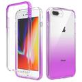 Mantto iPhone 8 Case iPhone 7 Case iPhone 6 Case iPhone SE 2020 Case Full Body Clear Bumper Protection Case - Shock Proof edges Slim Hybrid Back Silicone Rubber TPU Gradient Phone Case - Purple