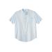 Men's Big & Tall Short Sleeve Poplin Mandarin Collar Shirt by KingSize in Ocean Breeze (Size L)