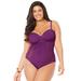 Plus Size Women's Crochet Underwire One Piece Swimsuit by Swimsuits For All in Spice (Size 14)