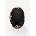 Women's Cabochon-Cut Black Agate 18K Gold-Plated Ring by PalmBeach Jewelry in Agate (Size 7)