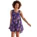 Plus Size Women's Quincy Mesh High Low Cover Up Tunic by Swimsuits For All in Purple Electric Palm (Size 6/8)