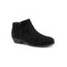 Extra Wide Width Women's Rocklin Leather Bootie by SoftWalk® in Black Suede (Size 7 WW)